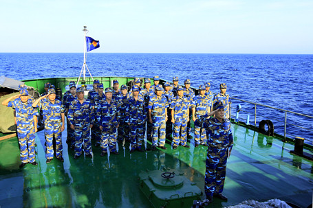 Hình ảnh Cảnh sát biển là m nhiệm vụ ở Hoà ng Sa