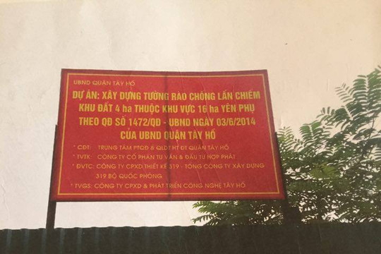 Phường Yên Phụ (quận Tây Hồ, Hà  Nội): Cườ¡ng chế thu hồi đất trong đêm