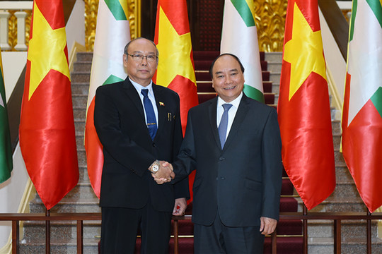 Thủ tướng Nguyễn Xuân Phúc tiếp Chủ tịch Quốc hội Liên bang Myanmar