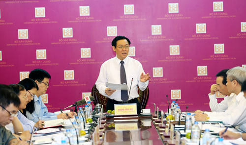 Phó Thủ tướng Vương Đình Huệ làm việc với Ban Cán sự Đảng Bộ Xây dựng