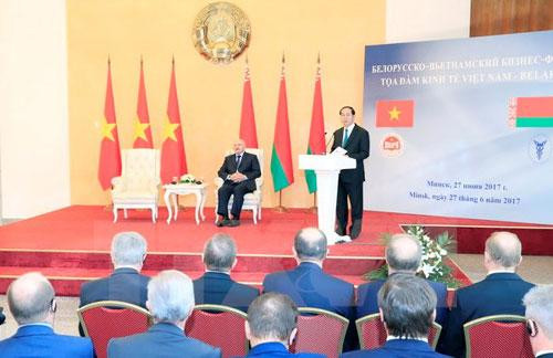 Chủ tịch nước dự khai mạc Tọa đàm Kinh tế Việt Nam - Belarus và hội kiến lãnh đạo cấp cao Belarus