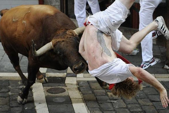 Những hình ảnh kinh hoàng về lễ hội đua bò tót