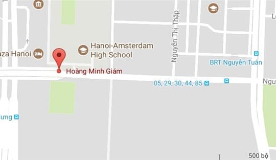 Phố Hoàng Minh Giám, thuộc quận Thanh Xuân và quận Cầu Giấy, Hà Nội.