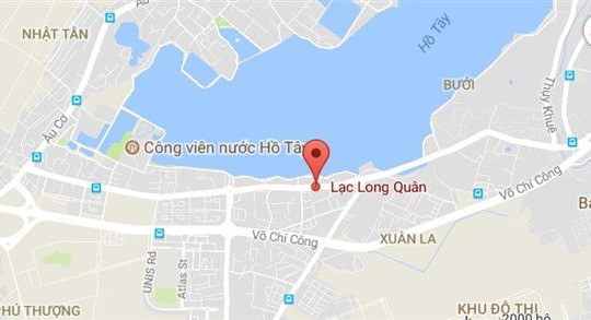 Đường Lạc Long Quân, thuộc quận Tây Hồ và quận Cầu Giấy, Hà Nội.