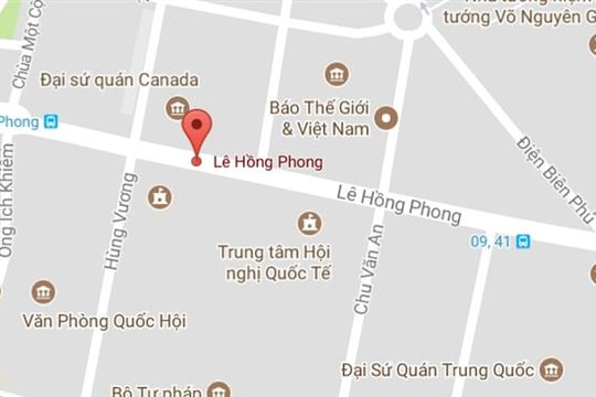 Phố Lê Hồng Phong, quận Ba Đình, Hà Nội.