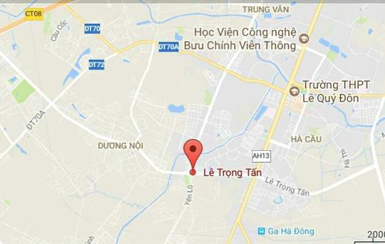 Phố Lê Trọng Tấn, quận Hà Đông, Hà Nội.