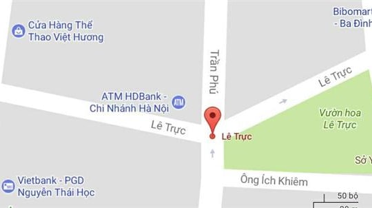 Phố Lê Trực, quận Ba Đình, Hà Nội.