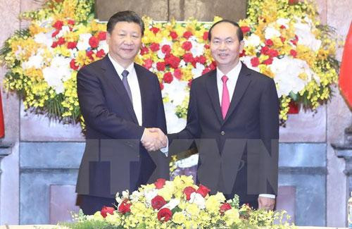 Chủ tịch nước Trần Đại Quang hội đàm với Chủ tịch nước Trung Quốc