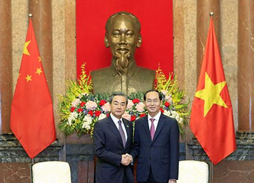Chủ tịch nước Trần Đại Quang tiếp Ủy viên Quốc vụ, Bộ trưởng Ngoại giao Trung Quốc Vương Nghị