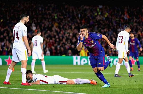 Barca đại thắng nhờ hai bàn đá phản lưới nhà của AS Roma
