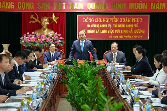 Thủ tướng Nguyễn Xuân Phúc làm việc với lãnh đạo chủ chốt tỉnh Hải Dương