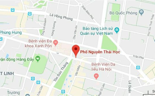 Phố Nguyễn Thái Học, thuộc quận Hoàn Kiếm và quận Ba Đình, Hà Nội