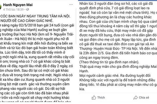 Sớm làm rõ nghi án 9 cô gái bị bắt cóc tại Hà Nội?