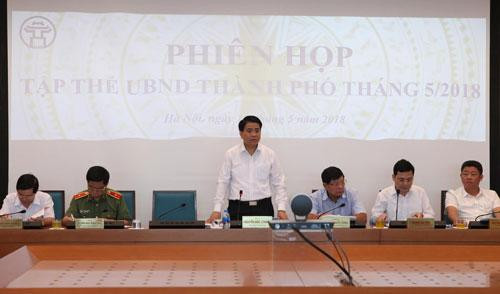 Tập thể UBND TP Hà Nội họp xem xét một số nội dung thuộc thẩm quyền