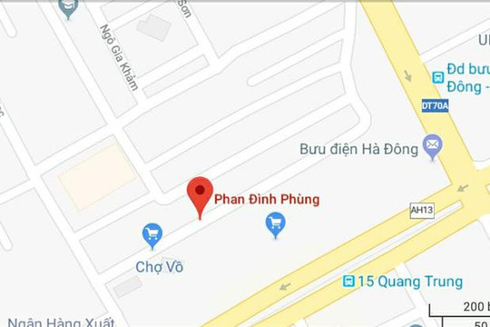Phố Phan Đình Phùng, quận Hà Đông, Hà Nội