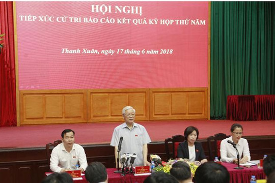 Tổng Bí thư Nguyễn Phú Trọng tiếp xúc cử tri Hà Nội