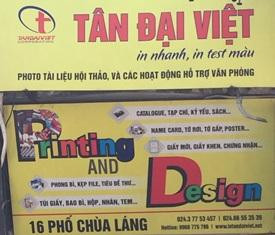 Số 16 Phố Chùa Láng, Đống Đa, Hà Nội: Photocopy Tân Đại Việt