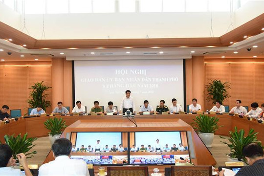 UBND TP Hà Nội tổ chức hội nghị trực tuyến đánh giá kết quả công tác 6 tháng đầu năm 2018