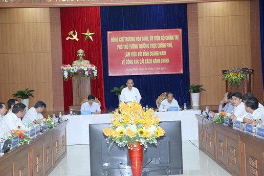 Phó Thủ tướng Trương Hòa Bình làm việc với lãnh đạo tỉnh Quảng Nam về công tác cải cách hành chính