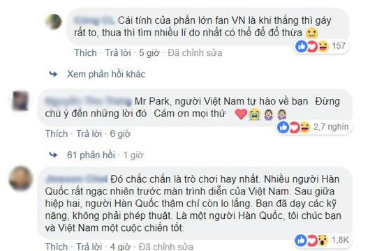 CĐV quá khích tranh cãi trên Facebook giả mạo HLV Park Hang Seo