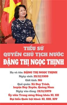 Infographic: Tóm tắt tiểu sử quyền Chủ tịch nước Đặng Thị Ngọc Thịnh