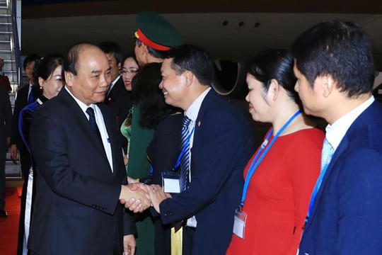 Thủ tướng Nguyễn Xuân Phúc đến Tokyo dự Hội nghị Cấp cao Hợp tác Mekong - Nhật Bản
