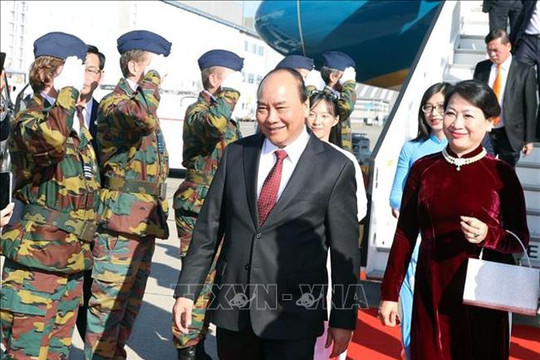 Thủ tướng Nguyễn Xuân Phúc đến Brussels