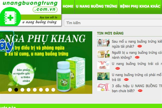 Cẩn trọng với Nga Phụ Khang quảng cáo trên các website vi phạm