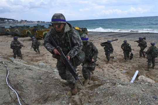 500 binh sỹ Mỹ-Hàn Quốc tập trận chung thủy quân lục chiến