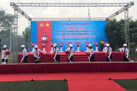 Quận Long Biên khởi công tuyến đường 40m trên địa bàn phường Ngọc Lâm, Ngọc Thụy