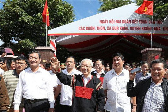 Tổng Bí thư, Chủ tịch nước Nguyễn Phú Trọng dự Ngày hội Đại đoàn kết tại Đắk Lắk
