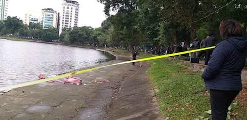 Phát hiện thi thể người đàn ông trên hồ Thiền Quang chiều mưa rét