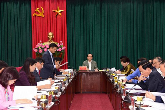 Ban Thường vụ Thành ủy Hà Nội tiến hành kiểm điểm tập thể, cá nhân năm 2018