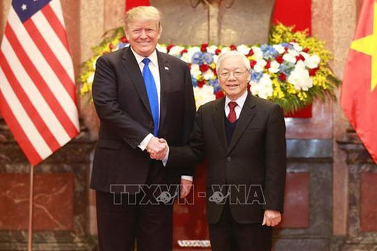 Tổng Bí thư, Chủ tịch nước Nguyễn Phú Trọng tiếp Tổng thống Hoa Kỳ Donald Trump