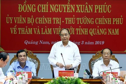 Thủ tướng: Quảng Nam phải tăng quy mô nền kinh tế gấp 2 lần sau 5 năm nữa