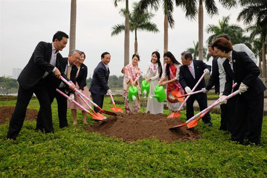 Hà Nội tiếp nhận cây hoa anh đào từ Hiệp hội Hoa anh đào Nhật Bản