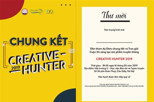 Thư mời tham dự Chung kết Cuộc thi sáng tạo Creative Hunter 2019