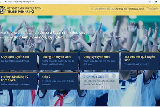 Hà Nội: Thử nghiệm đăng ký tuyển sinh trực tuyến vào các lớp đầu cấp