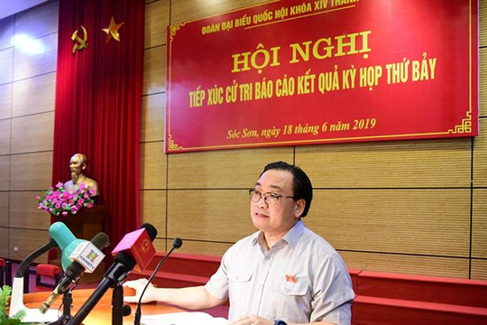Bí thư Thành ủy Hà Nội Hoàng Trung Hải tiếp xúc cử tri huyện Sóc Sơn