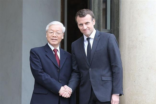 Tổng Bí thư, Chủ tịch nước Nguyễn Phú Trọng gửi điện mừng Tổng thống Pháp