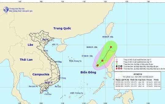 Áp thấp nhiệt đới giật cấp 8 hình thành trên Biển Đông