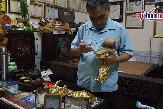 Nhét sắt, nhồi xi măng vào tượng Phật dát vàng bán theo cân