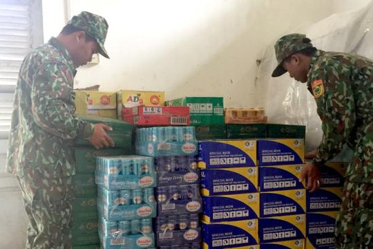 Bắt giữ số lượng lớn bia, nước ngọt nhập lậu từ Campuchia về Việt Nam