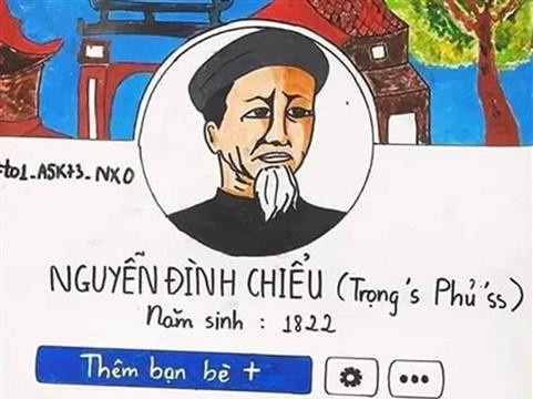 Bất ngờ Facebook nhà thơ Nguyễn Đình Chiểu do học sinh lập