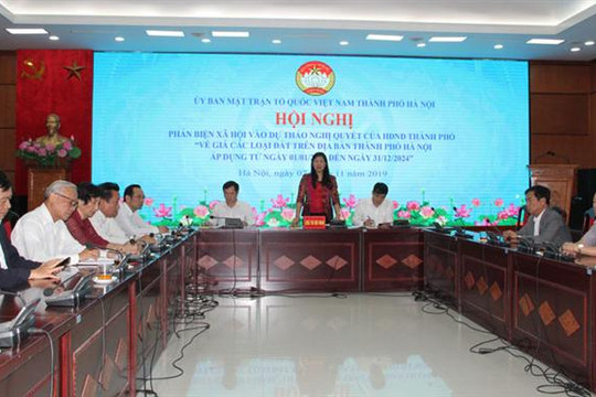 Phản biện xã hội về giá các loại đất trên địa bàn thành phố Hà Nội