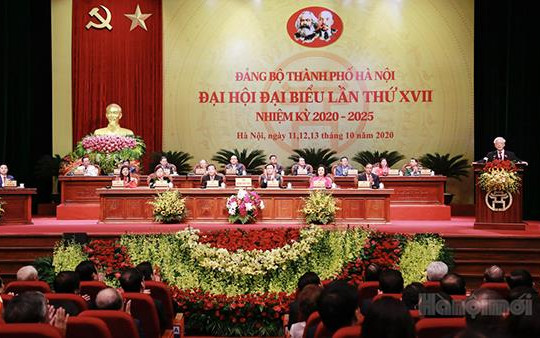 Đại hội đại biểu lần thứ XVII  Đảng bộ Thành phố Hà Nội: Xây dựng Thủ đô Hà Nội ngày càng giàu đẹp, văn minh, hiện đại
