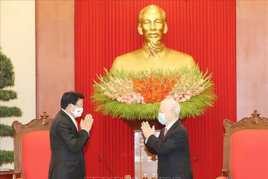 Tổng Bí thư, Chủ tịch nước Nguyễn Phú Trọng tiếp Thủ tướng Lào Thongloun Sisoulith