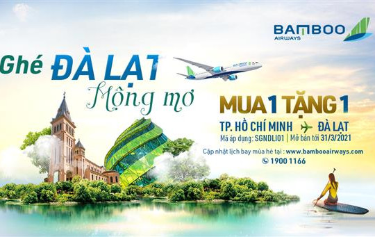Bamboo Airways tung loạt ưu đãi ''kép'' cho khách bay thẳng TP HCM - Đà Lạt