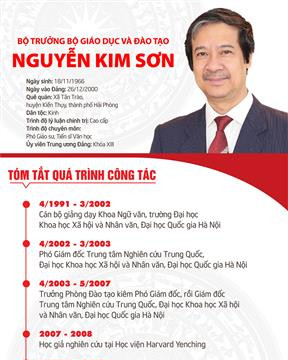 (Infographic) Chân dung tân Bộ trưởng Bộ Giáo dục và Đào tạo Nguyễn Kim Sơn