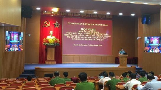 Công an quận Thanh Xuân (Hà Nội): Tham mưu UBND quận tổ chức Hội nghị về tuyên truyền, kiểm tra an toàn PCCC